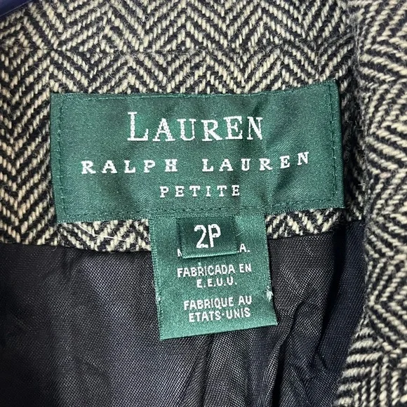 Lauren Ralph Lauren Vintage Equestrian Herringbone Horse Button Blazer Jacket 2P